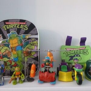 TMNT IMAGINEXT RIPPIN RYDER DONATELLO & DROP COPTER RAPHAEL & DOJO MIKEY w/BONUS